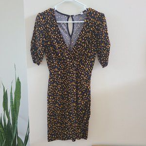 Nordstrom All In Favor Black Dress with Gold Spots Mini XS